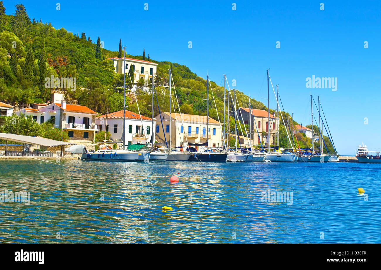 Kioni Hafen von Ithaka Ionische Inseln Griechenland Stockfoto