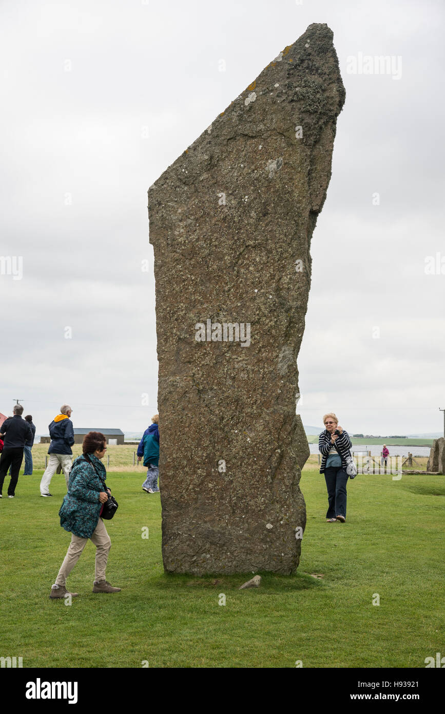 Standing Stones of Stenness auf den Orkney-Inseln Stockfoto