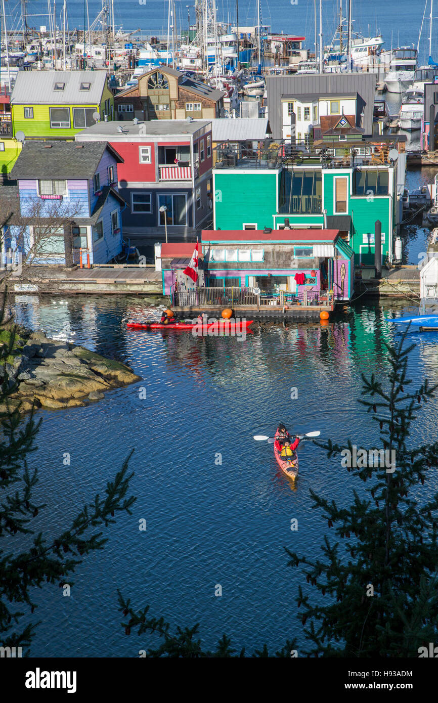 Fishermans Wharf, Victoria, Hafen, Vancouver Island, Britisch-Kolumbien, Kanada Stockfoto