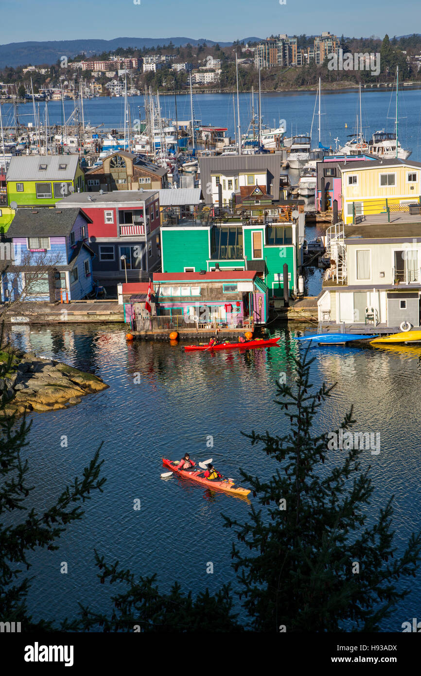 Fishermans Wharf, Victoria, Hafen, Vancouver Island, Britisch-Kolumbien, Kanada Stockfoto