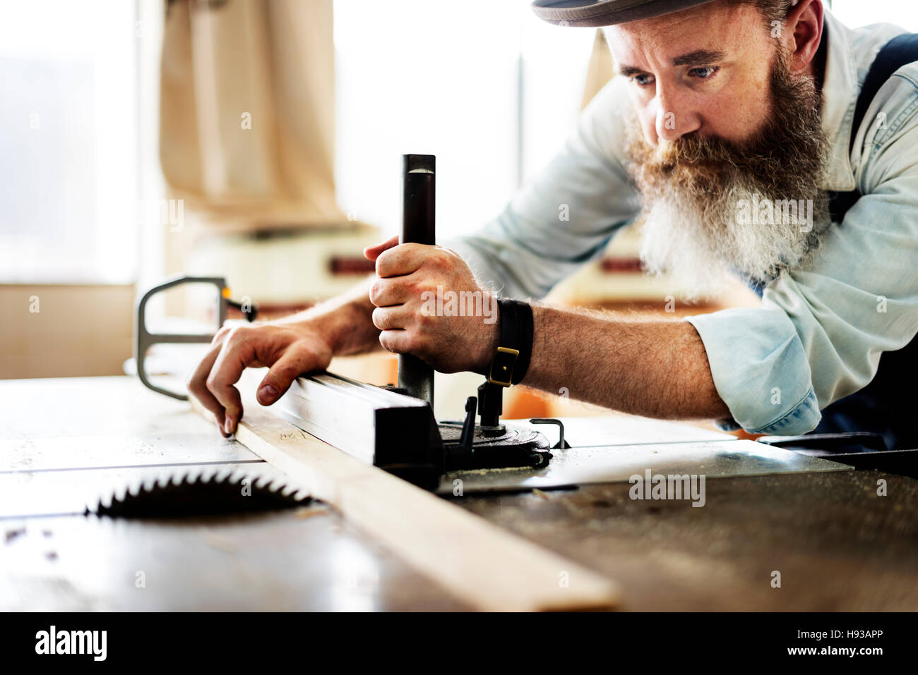 Handyman Beruf Handwerk Tischlerei Konzept Stockfoto