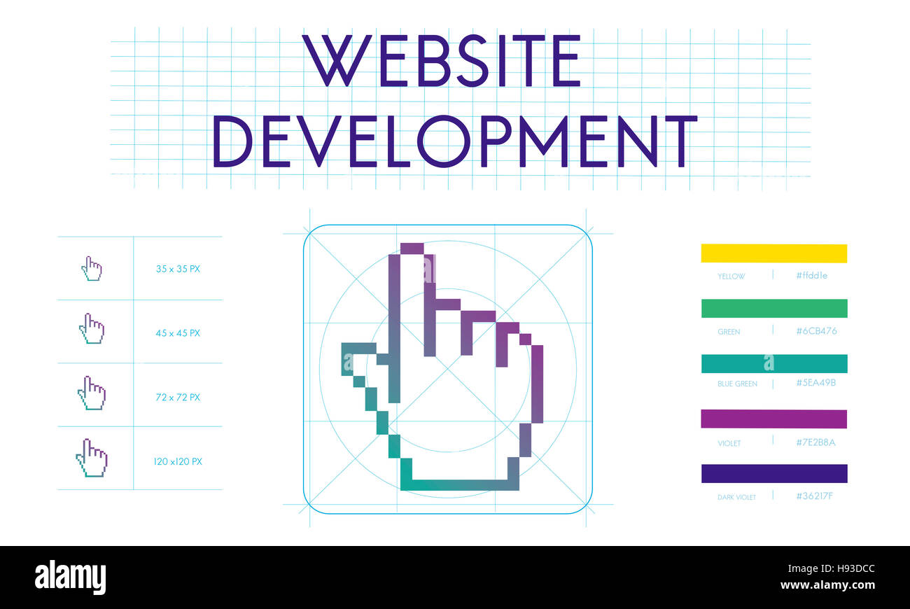 Website-Entwicklung verbindet Seo Webinar Cyberspace Konzept Stockfoto