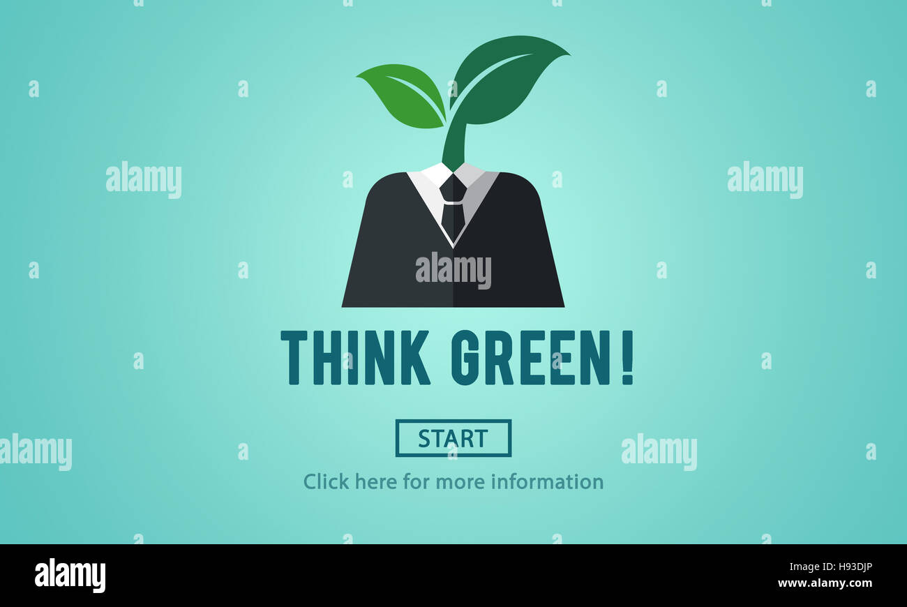 Denken Sie grün Ökologie Umweltschutz-Konzept Stockfoto