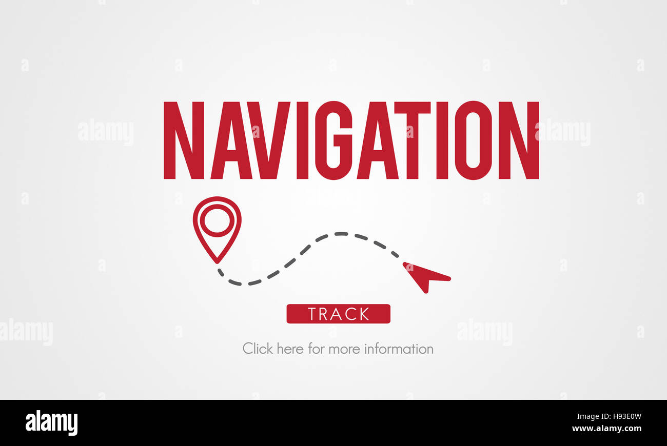 Navigation GPS Stadt Locator erforschen Konzept Stockfoto