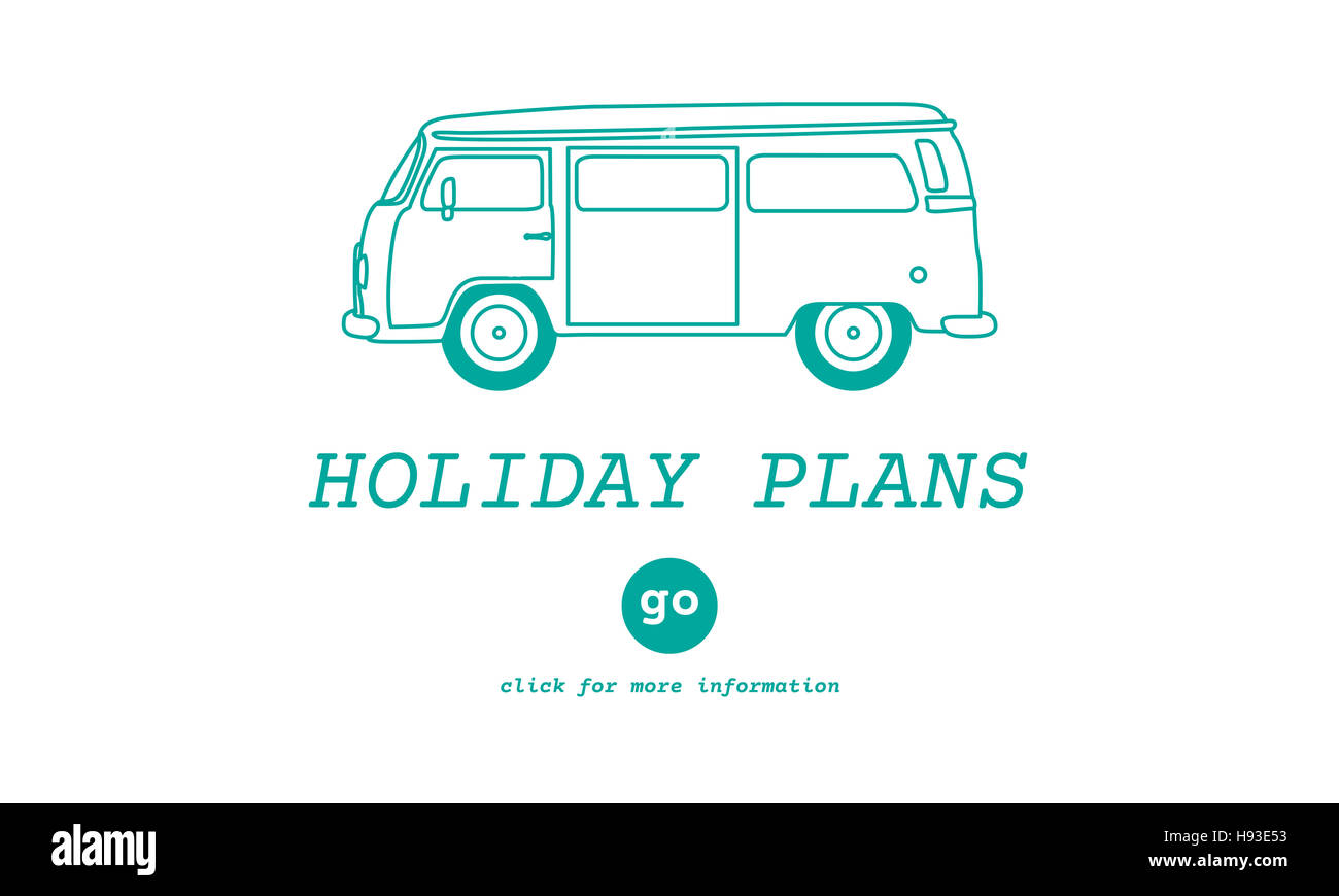 Urlaub plant Reisen Retro-Auto Stockfoto