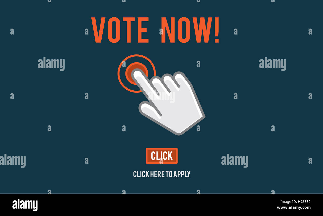 Stimmen Sie jetzt Wahl abrufen politischen Begriff Stockfoto