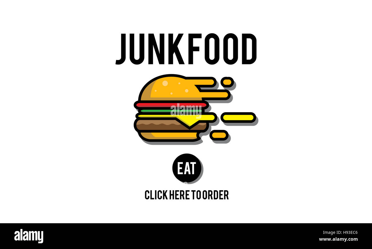 Junk-Food Fastfood ungesund Übergewicht-Konzept Stockfoto