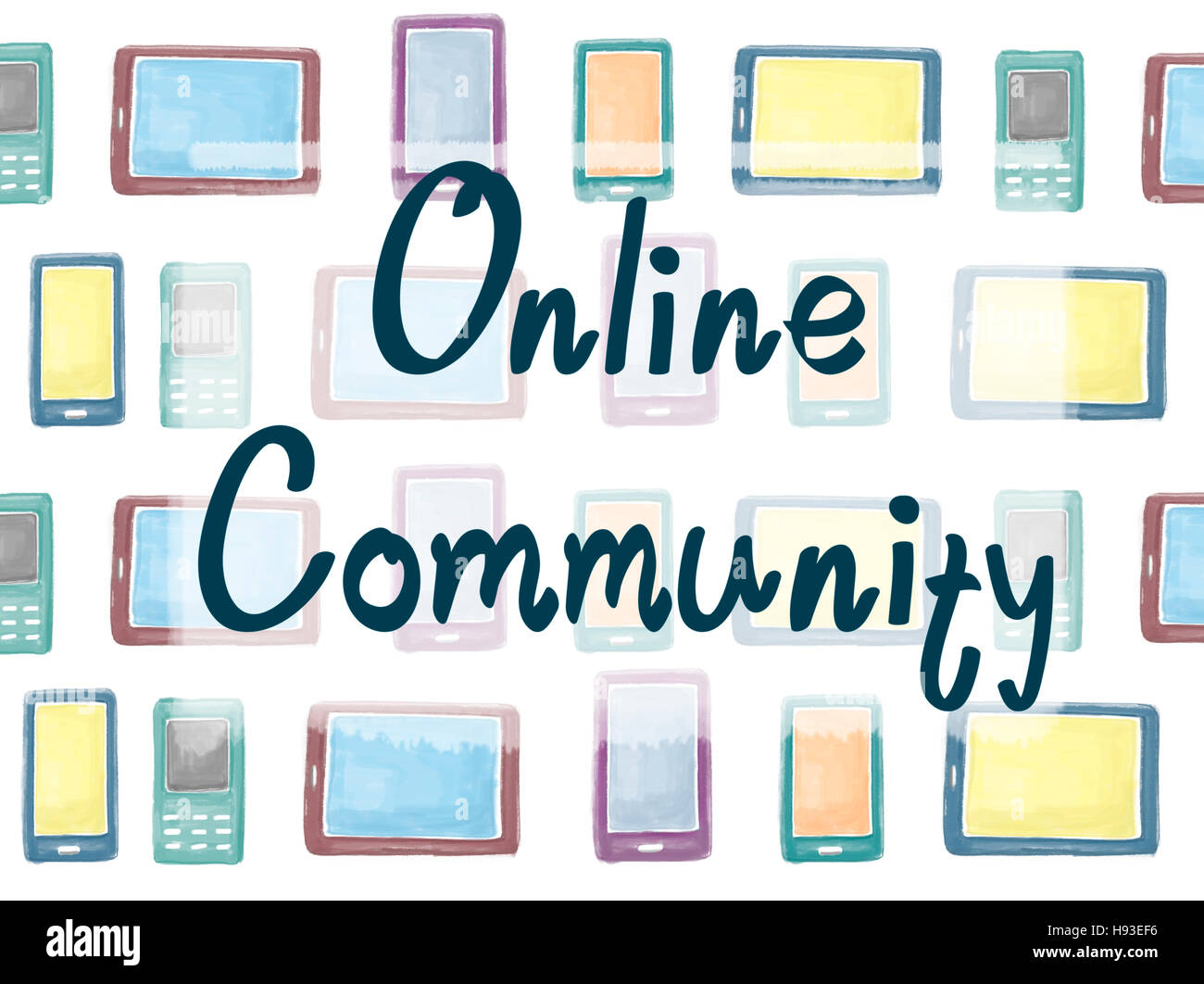 Online-Community teilen Gesellschaft Kommunikationskonzept Stockfoto