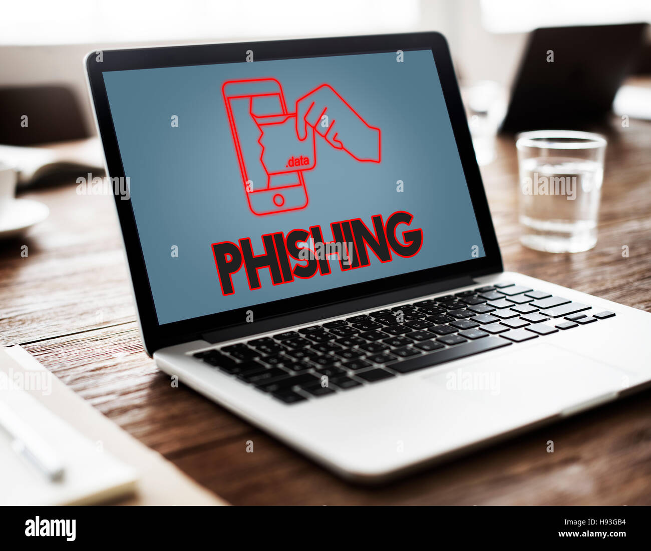 Online-Sicherheit Cyberangriff Grafikkonzept Stockfoto