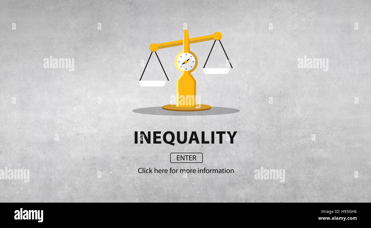 Ungleichheit Unterschied Diversity Ungleichgewicht Rassismus-Konzept Stockfoto