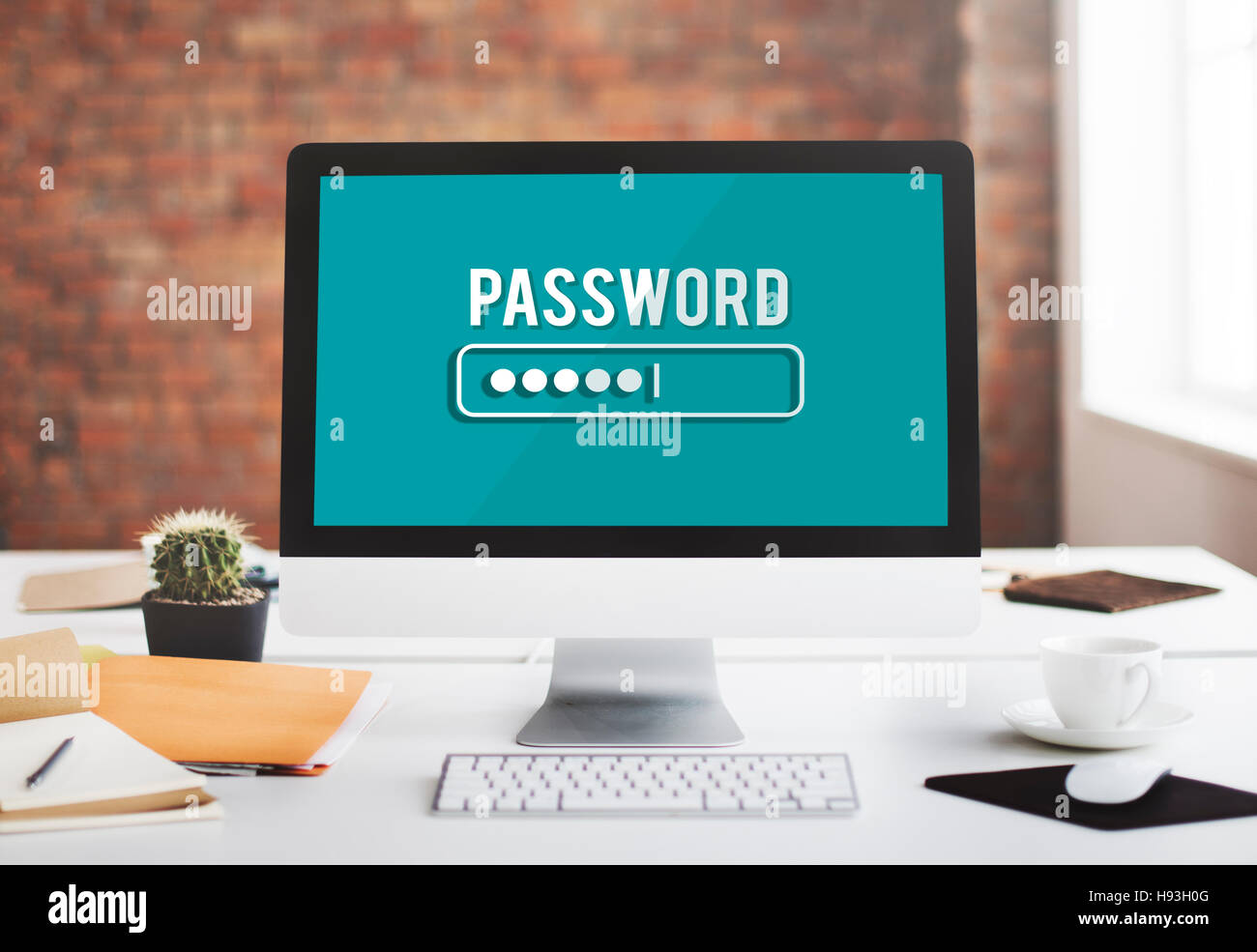 Passwort Zugang Firewall Internet anmelden Private Konzept Stockfoto