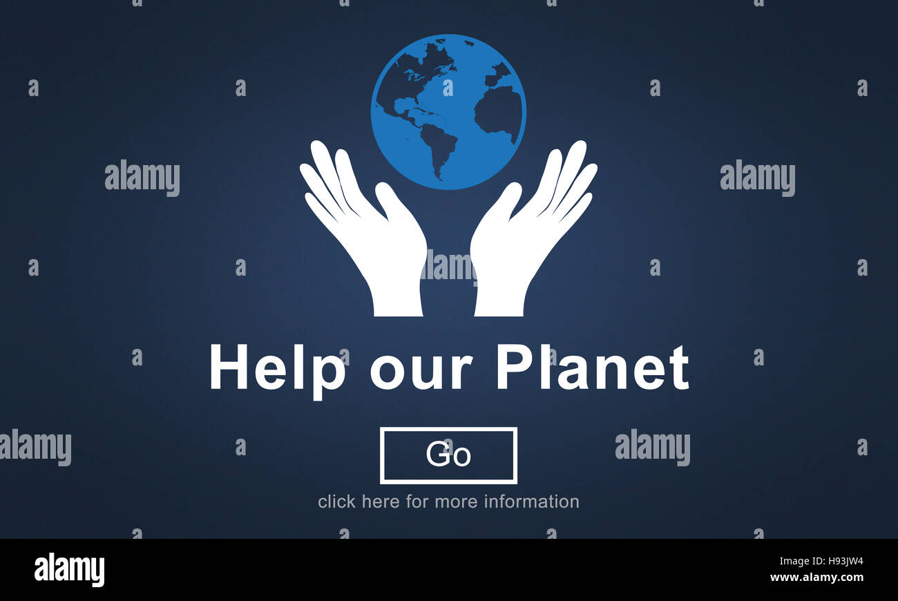 Helfen Sie unseren Planeten-Umweltschutz-Support-Konzept Stockfoto