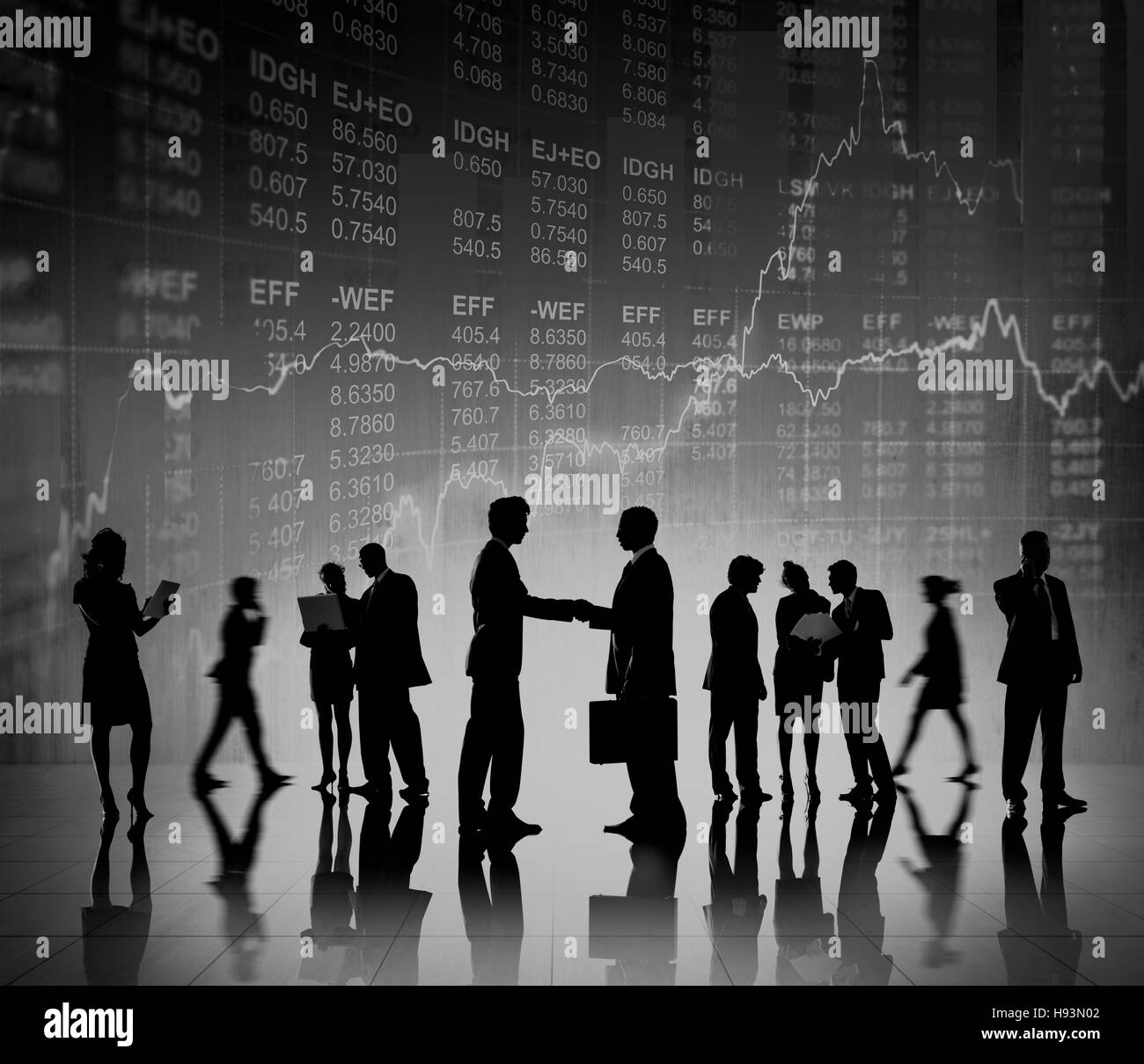 Business-Leute beschäftigen Zusammenarbeit Börse Konzept Stockfoto