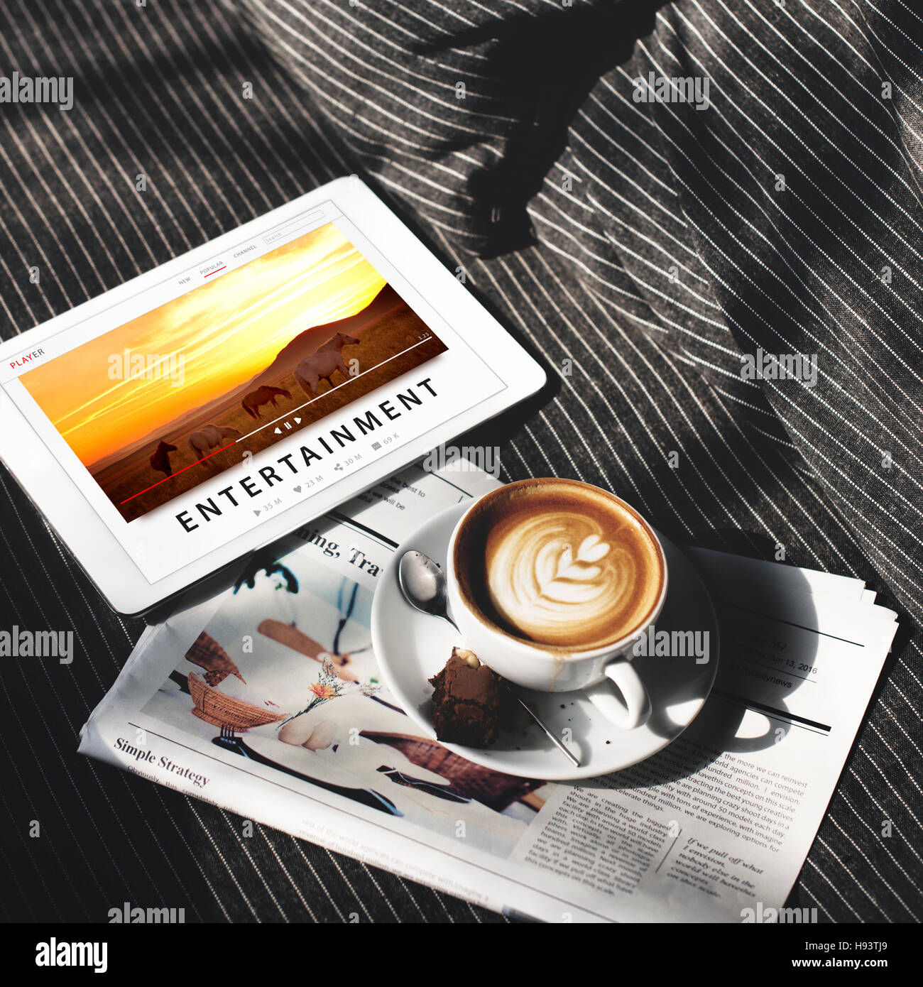 Unterhaltung-Streaming-Media-Kanal Multimedia-Konzept Stockfoto