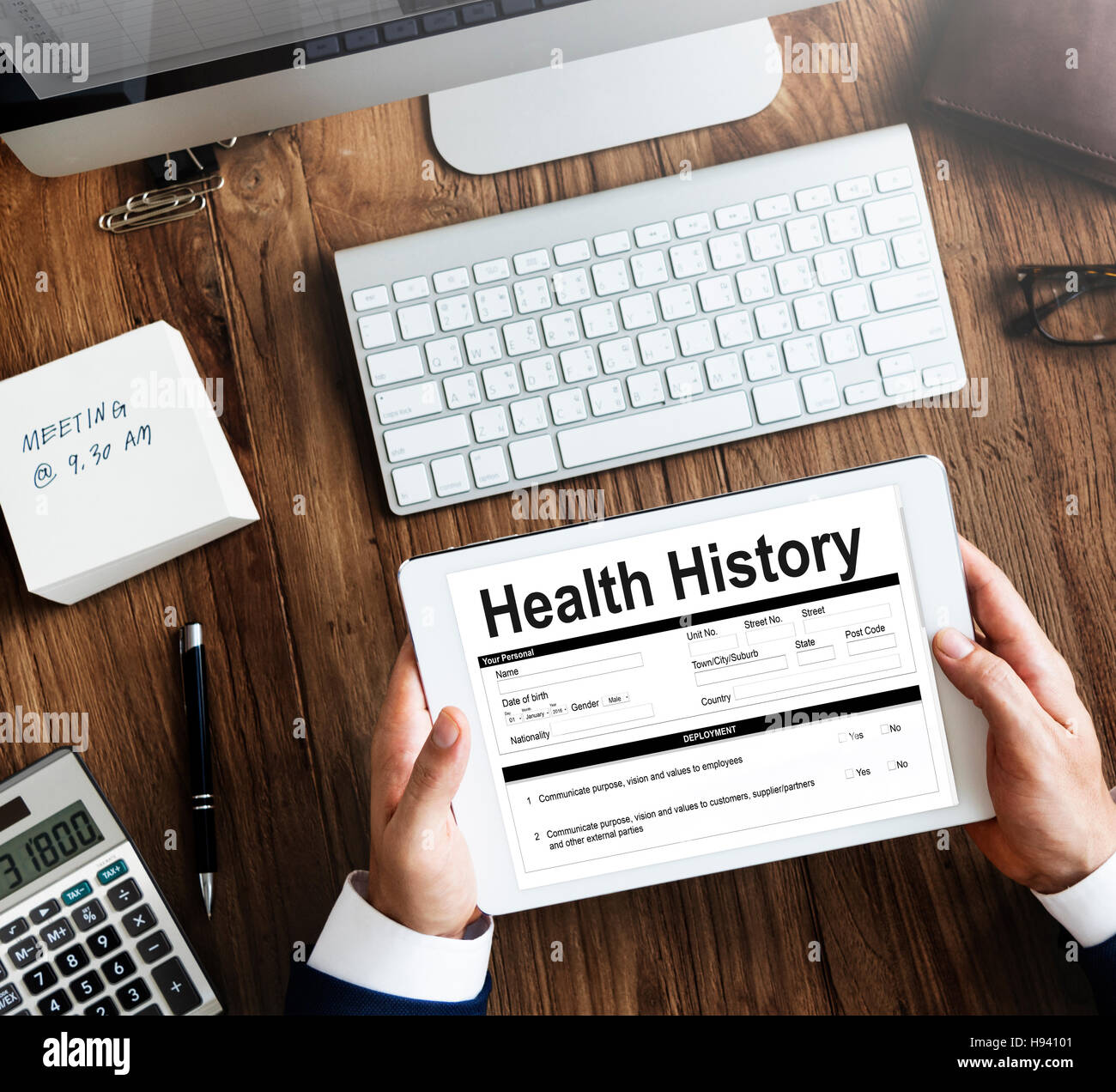 Check Formular Anspruch Geschichte aufzeichnen Gesundheitskonzept Stockfoto