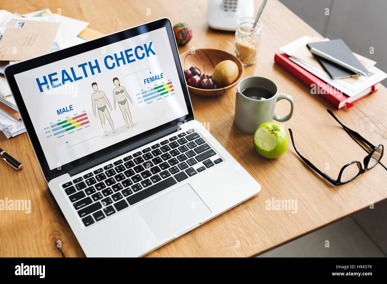 Health Check jährlichen Checkup Körper Biologie-Konzept Stockfoto