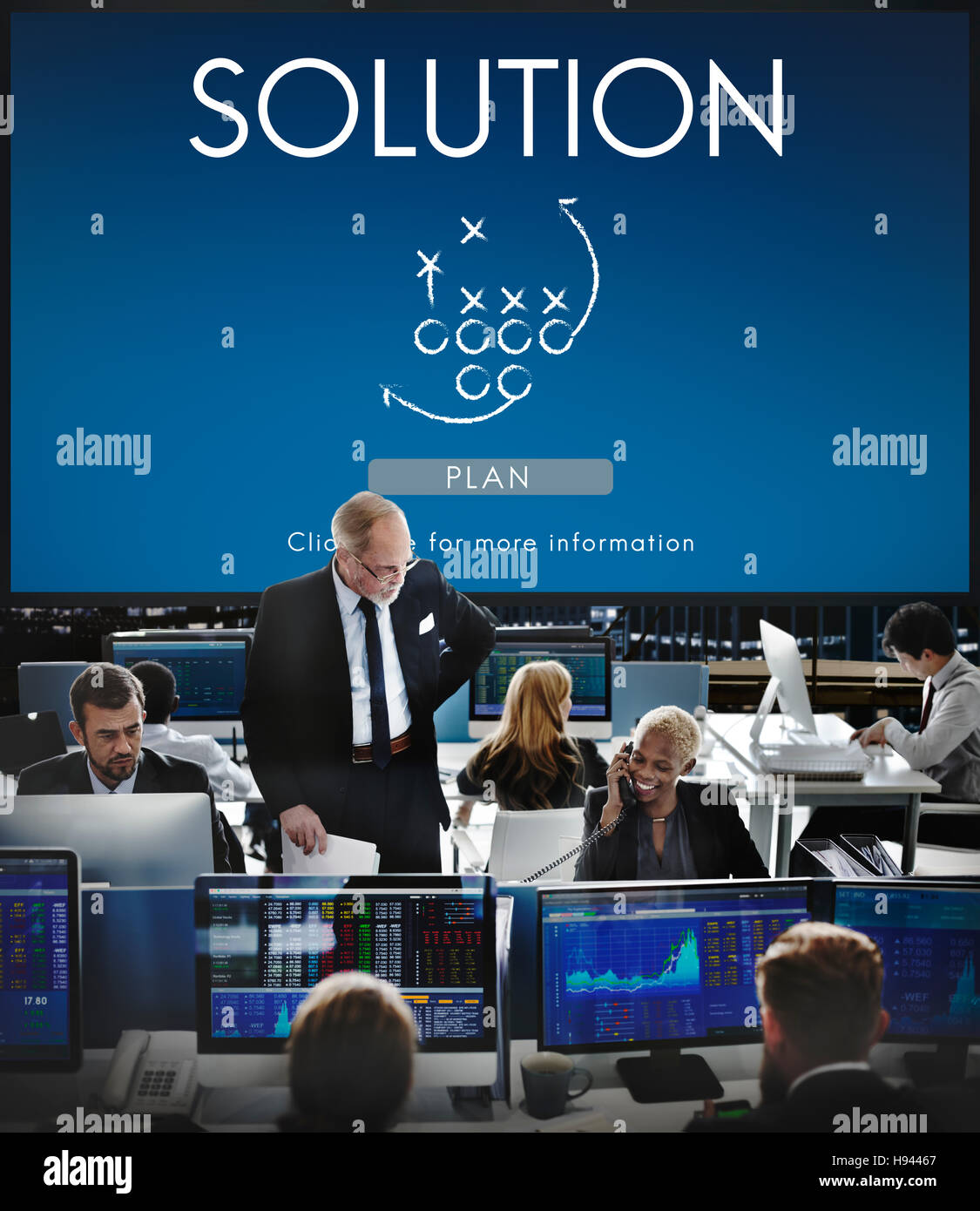 Lösung Entscheidung Informationen Problem Strategiekonzept Stockfoto