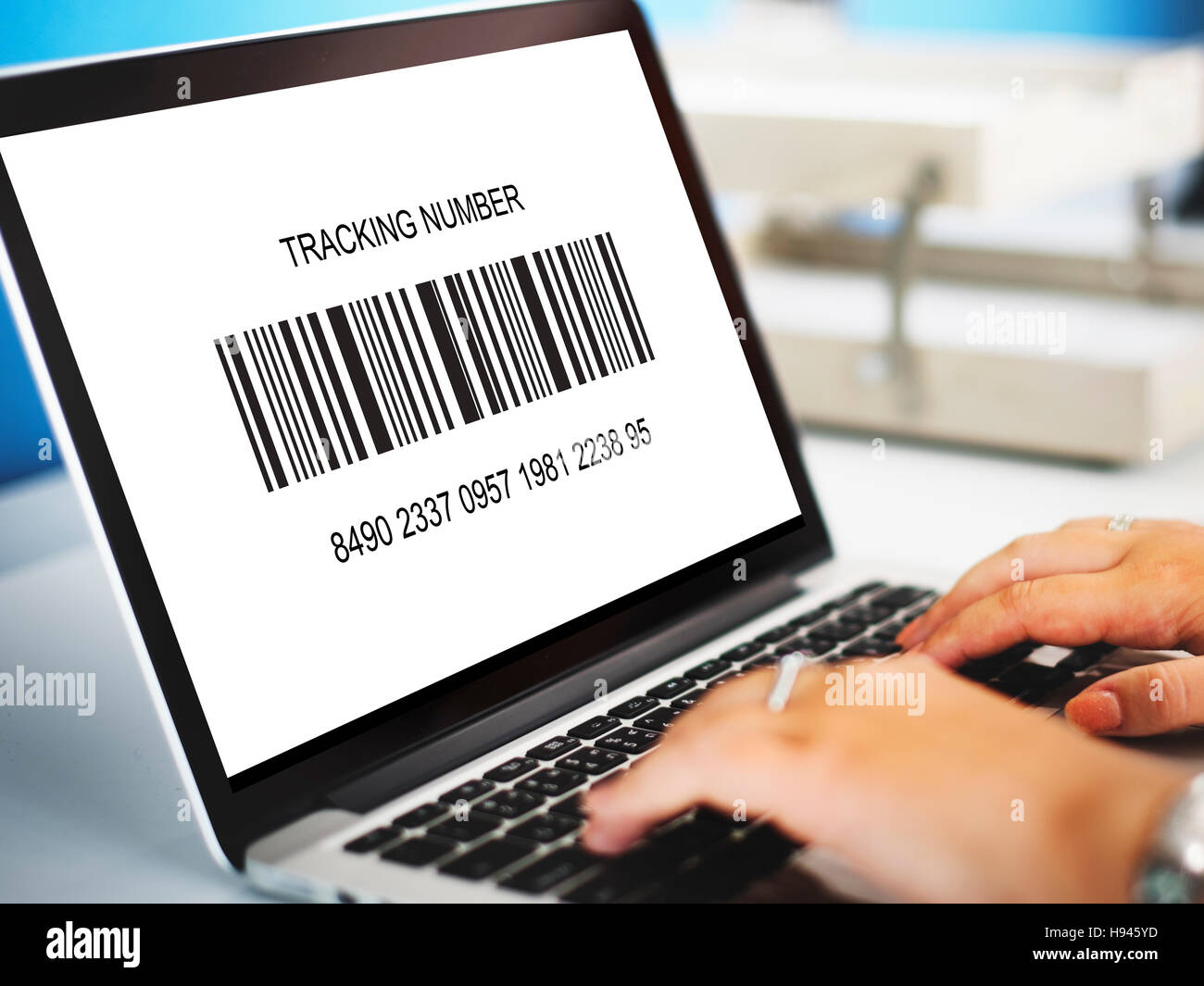 Barcode-Order-Tracking Number Konzept Stockfoto