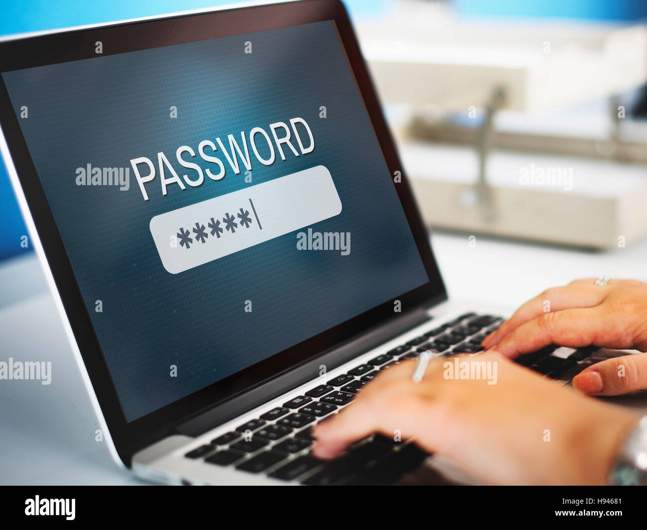 Passwort Zugang Firewall Internet anmelden Private Konzept Stockfoto