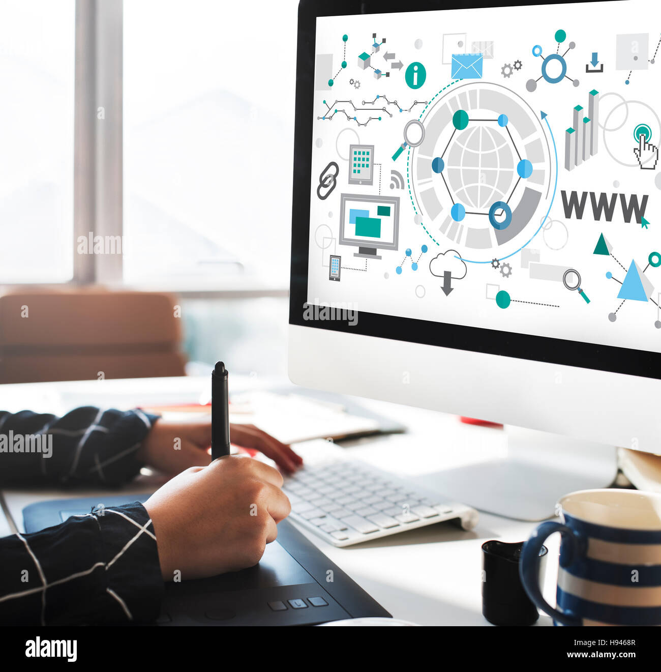 Global Business Analyse Innovationskonzept Verbindung Stockfoto