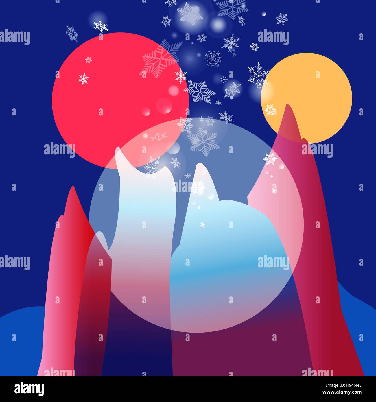 Fantastische Farbe Vektor Landschaft mit zwei Sonnen Stock Vektor