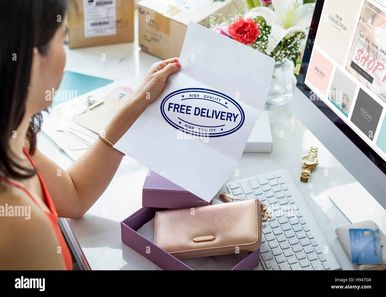 Ausstehende importierten Kauf-Business-Konzept Stockfoto