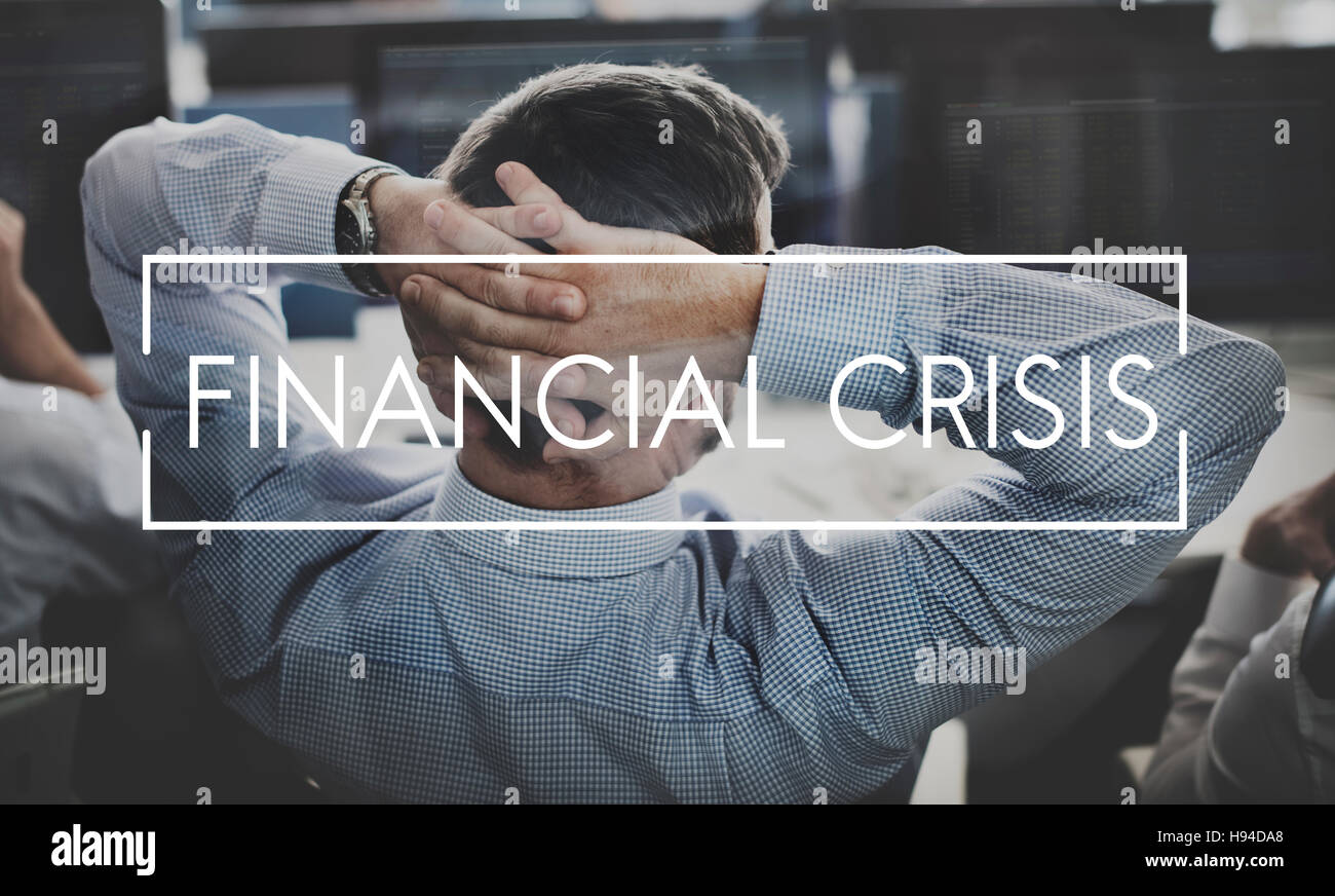 Finanzkrise Wirtschaft Rezession Risiko Kosten Schulden Konzept Stockfoto
