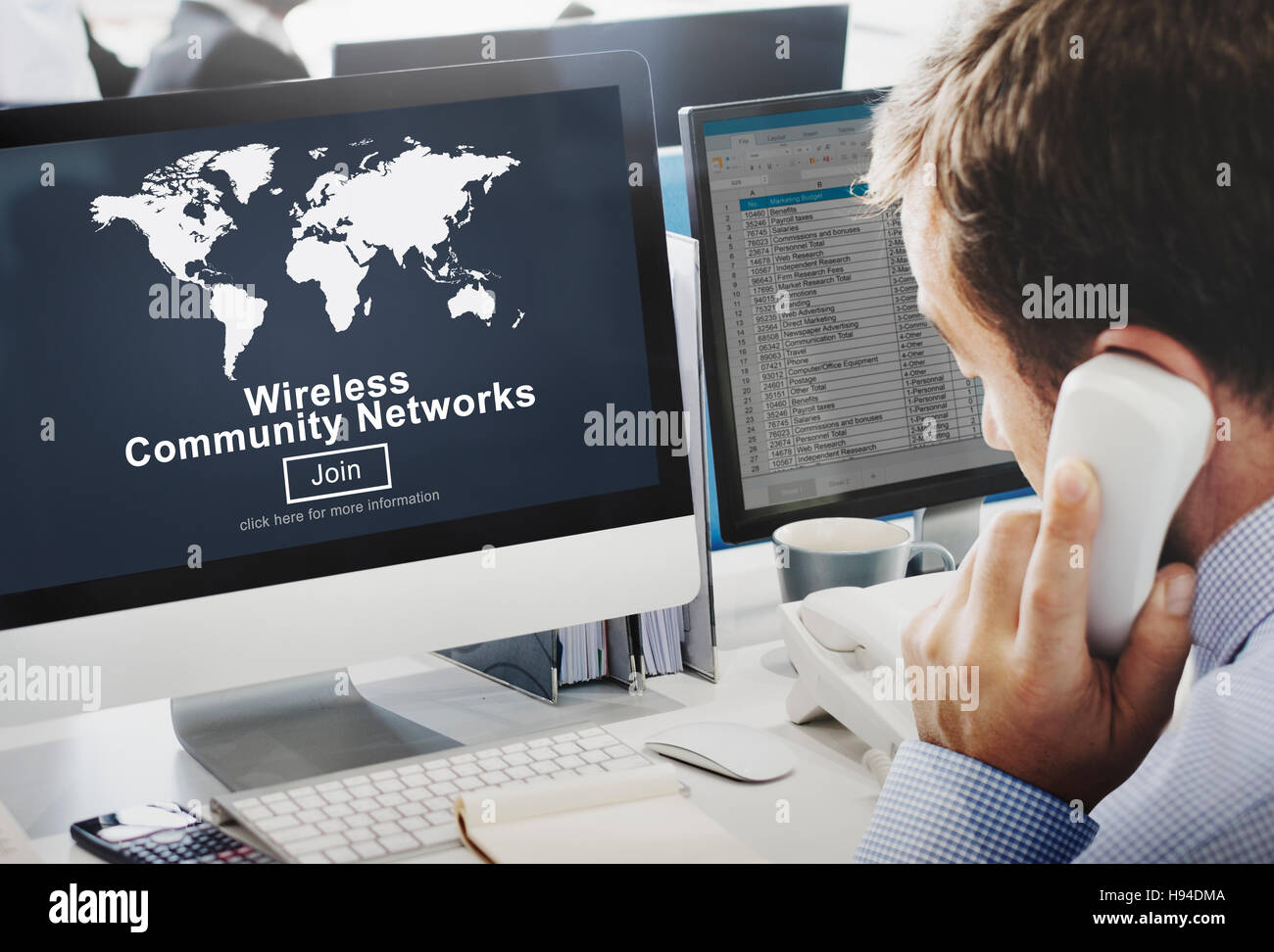 Drahtlose Netzwerke Verbindung Globalisierung Technologie Gemeinschaftskonzept Stockfoto