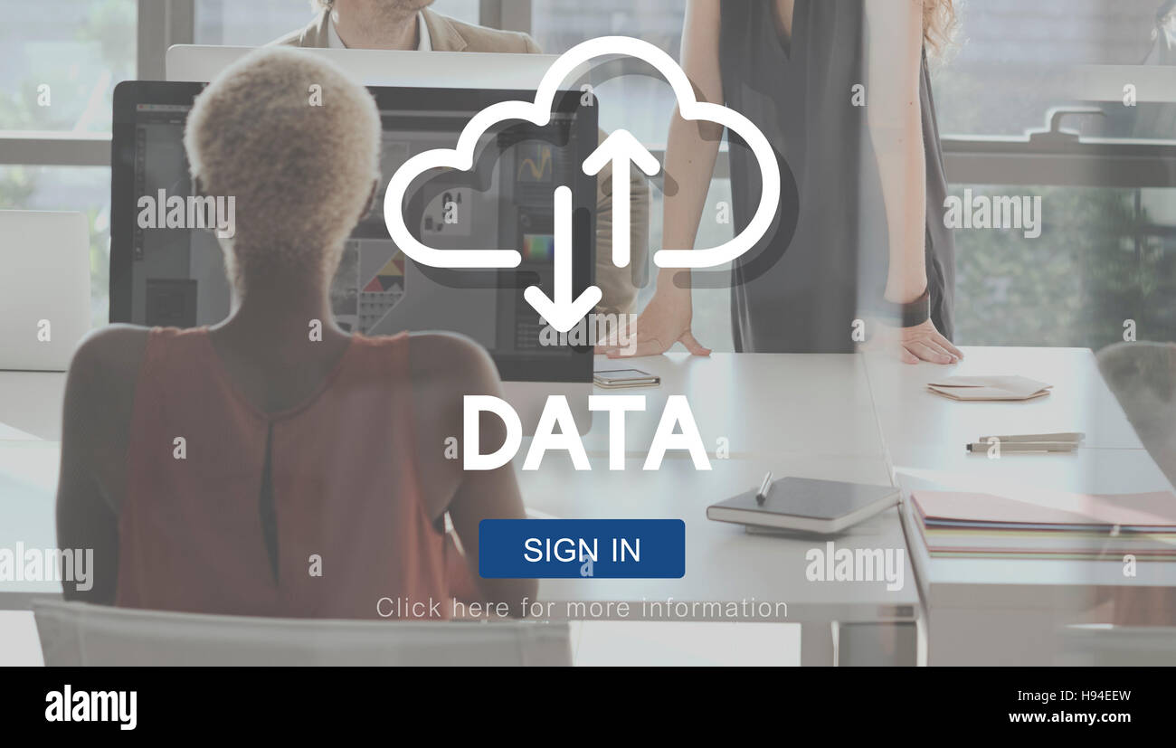 Daten Informationen Online-Storage-Website-Konzept Stockfoto