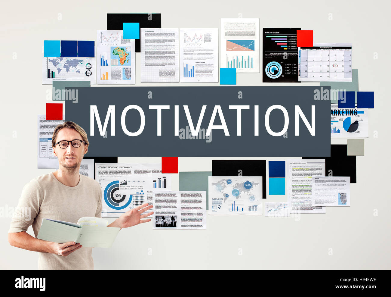 Motivation Aspiration Begeisterung Incentive inspirieren Konzept Stockfoto