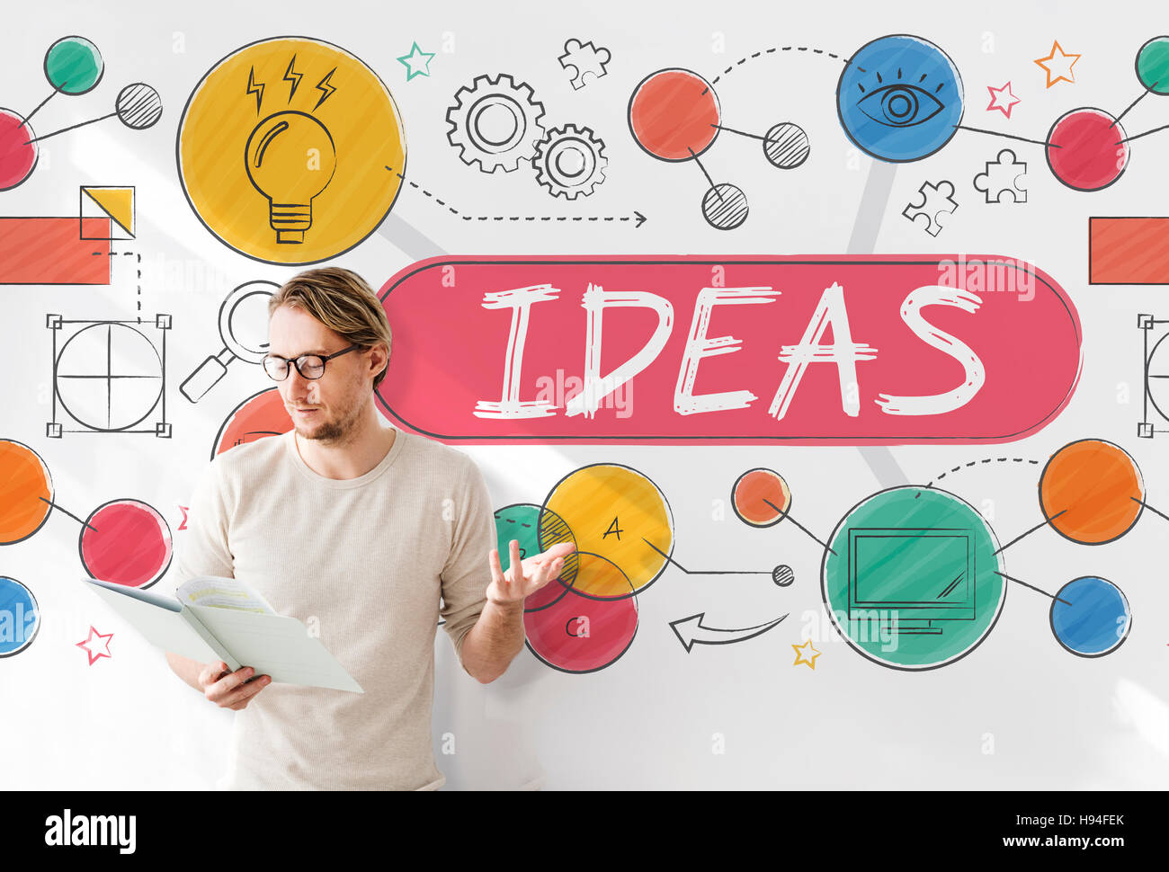 Ideen Mission Phantasie Symbole Vision Concept Stockfoto