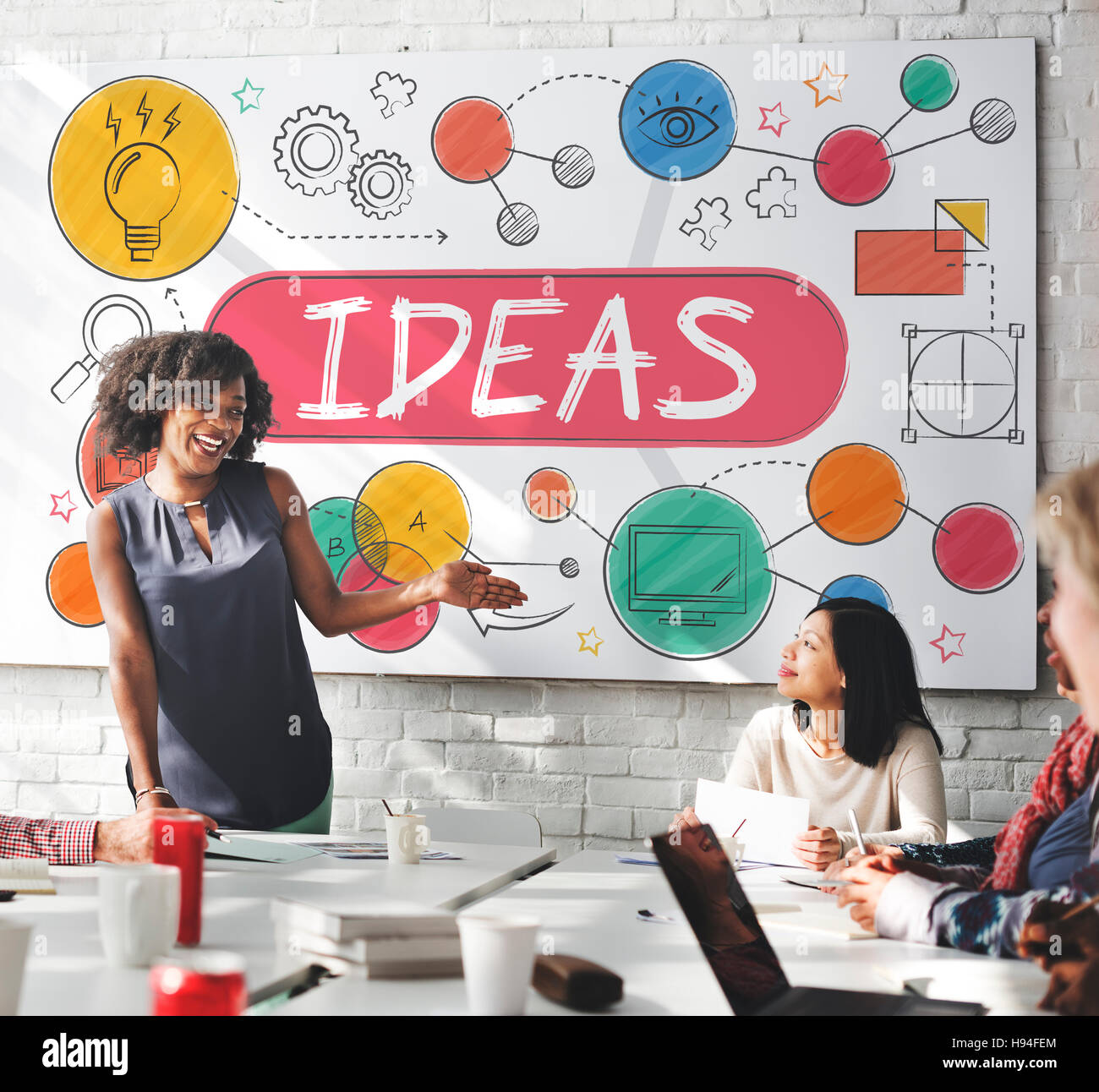 Ideen Mission Phantasie Symbole Vision Concept Stockfoto