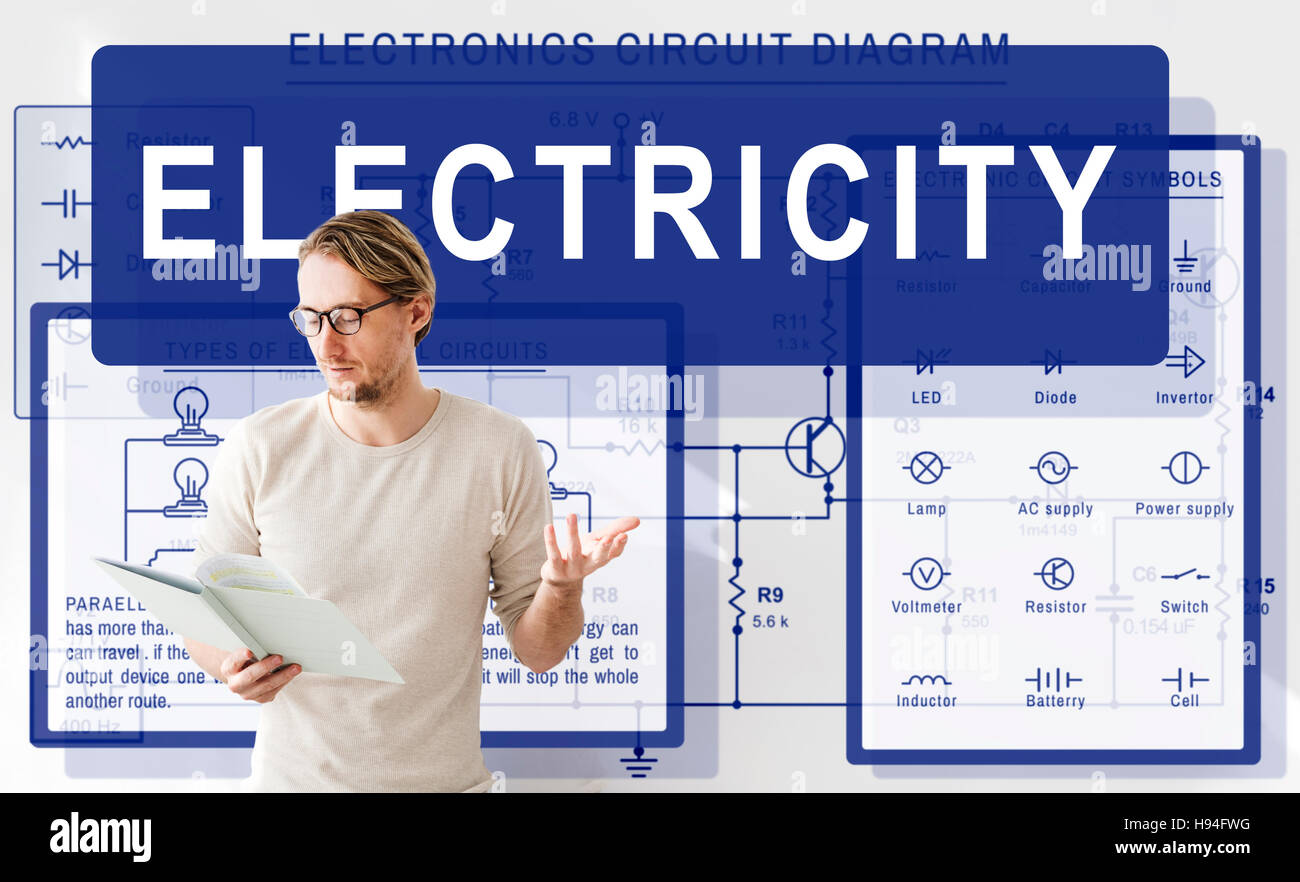 Elektronische Schaltung-Strom-Spannung-Konzept Stockfoto