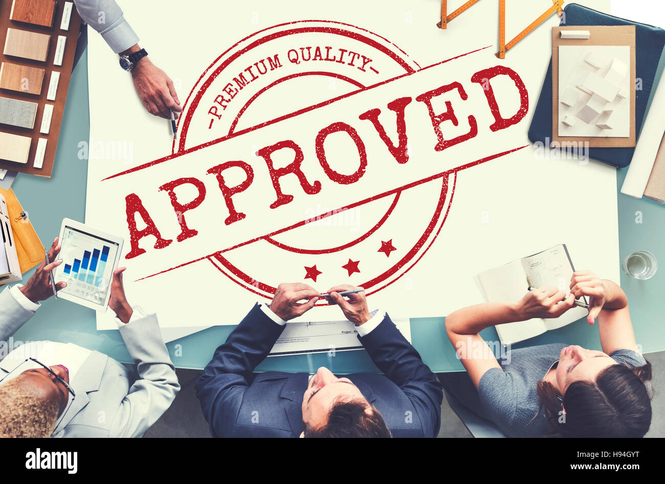 Zugelassenen zertifizierten Geschäftskonzept Stempel Stockfoto