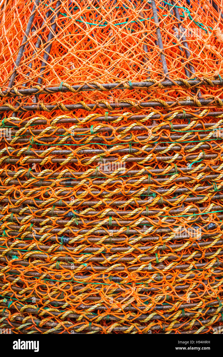 Nahaufnahme der Krabbe Töpfe in der Nähe von St. John's, Neufundland und Labrador, Kanada. Stockfoto