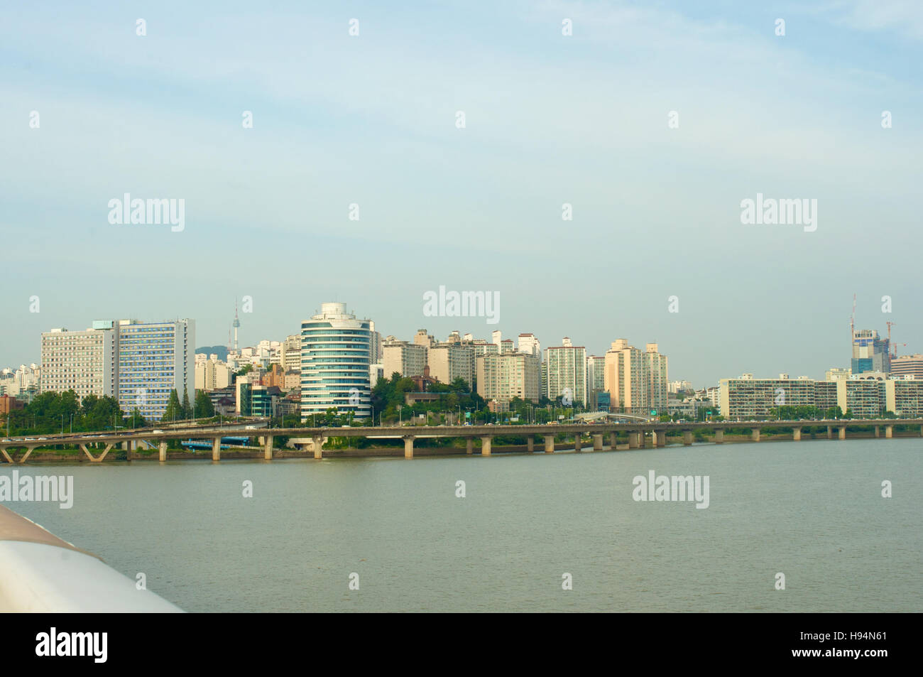 Hangang-Fluss in Seoul im Sommer in Korea Stockfoto
