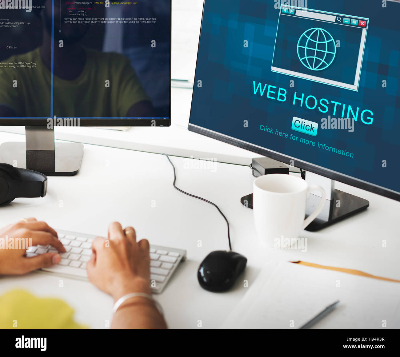 SEO Website Online Web-Hosting-Technologie-Konzept Stockfoto