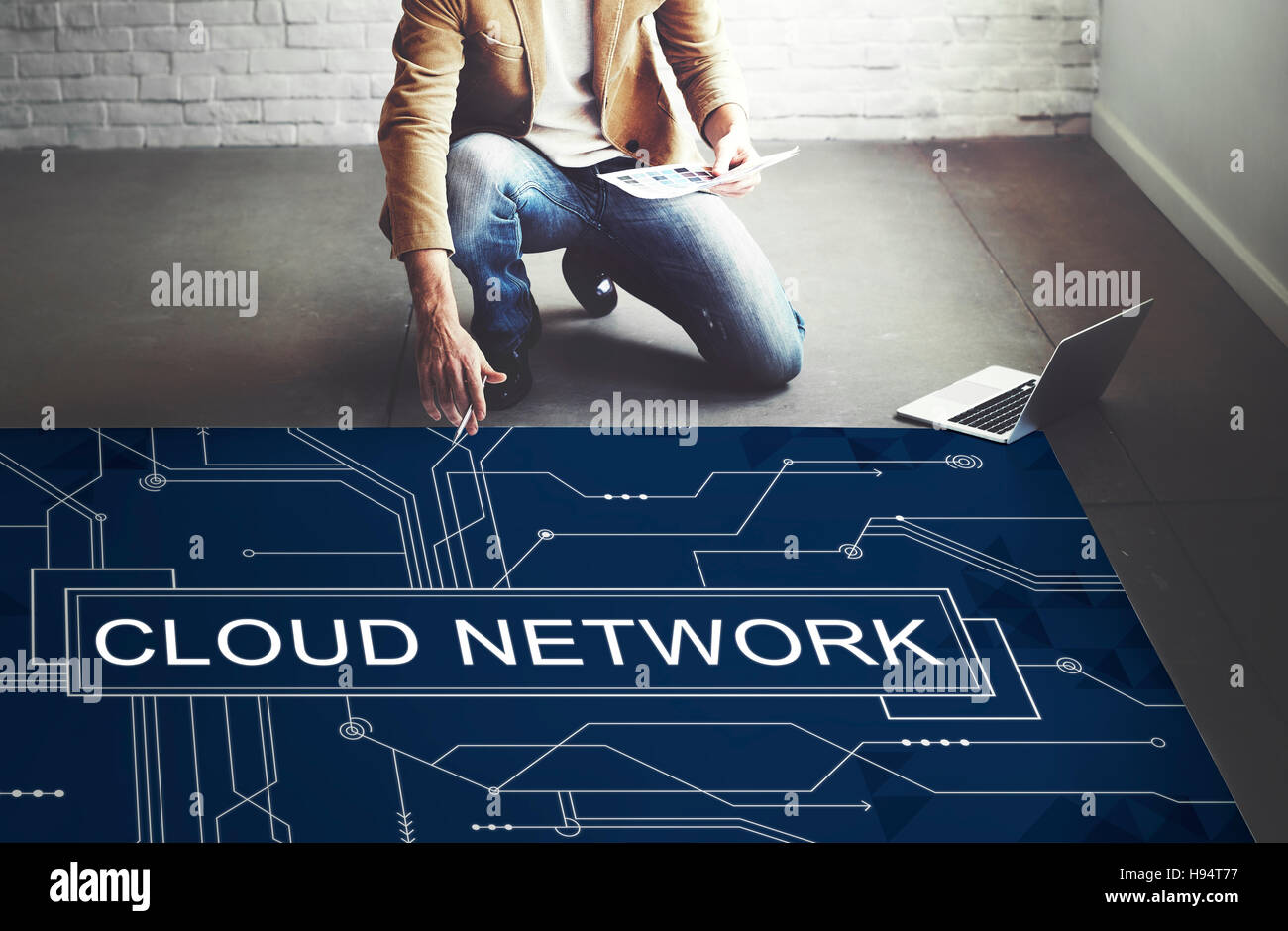 Cloud-Netzwerk-Verbindung Vernetzung Technologiekonzept Stockfoto