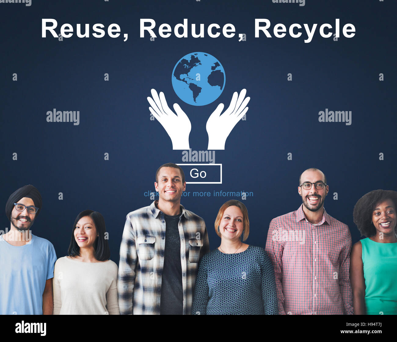 Wiederverwendung reduzieren Recycle-Nachhaltigkeit-Ökologie-Konzept Stockfoto