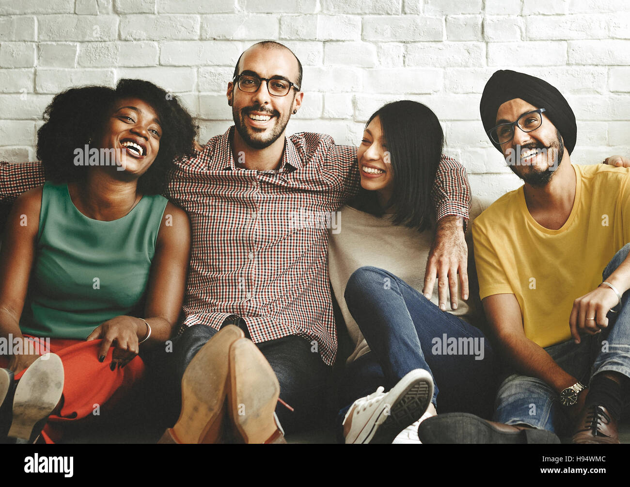 Menschen-Diversity-Freunde-Freundschaft-Glück-Konzept Stockfoto