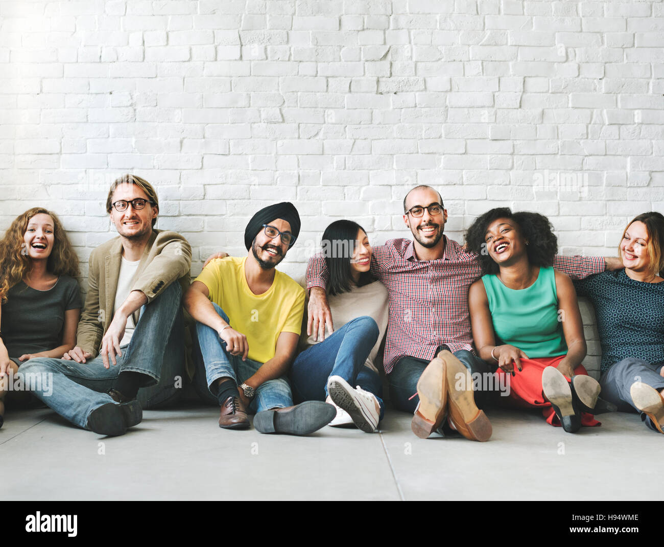 Menschen-Diversity-Freunde-Freundschaft-Glück-Konzept Stockfoto