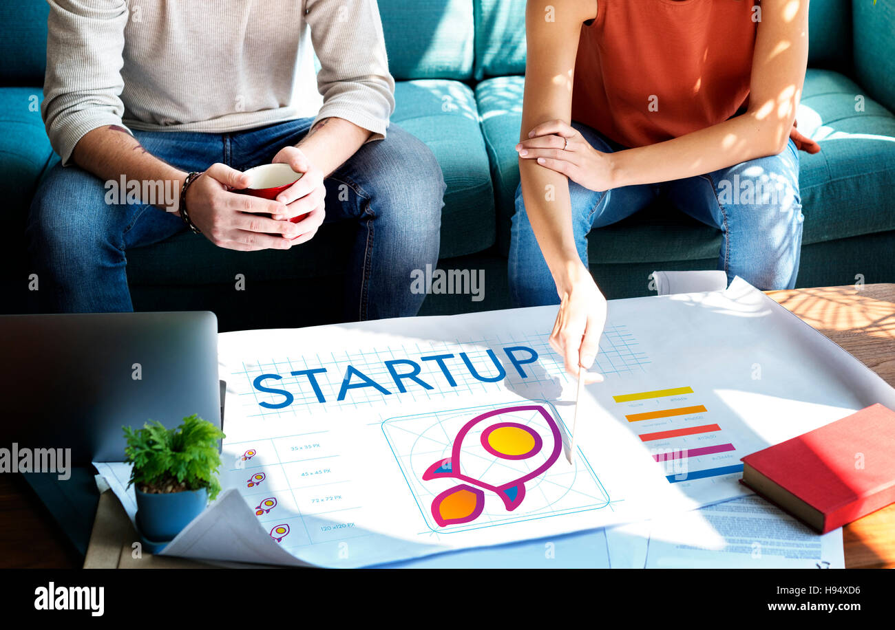 Startup Business Entrepreneurship Launch-Konzept Stockfoto