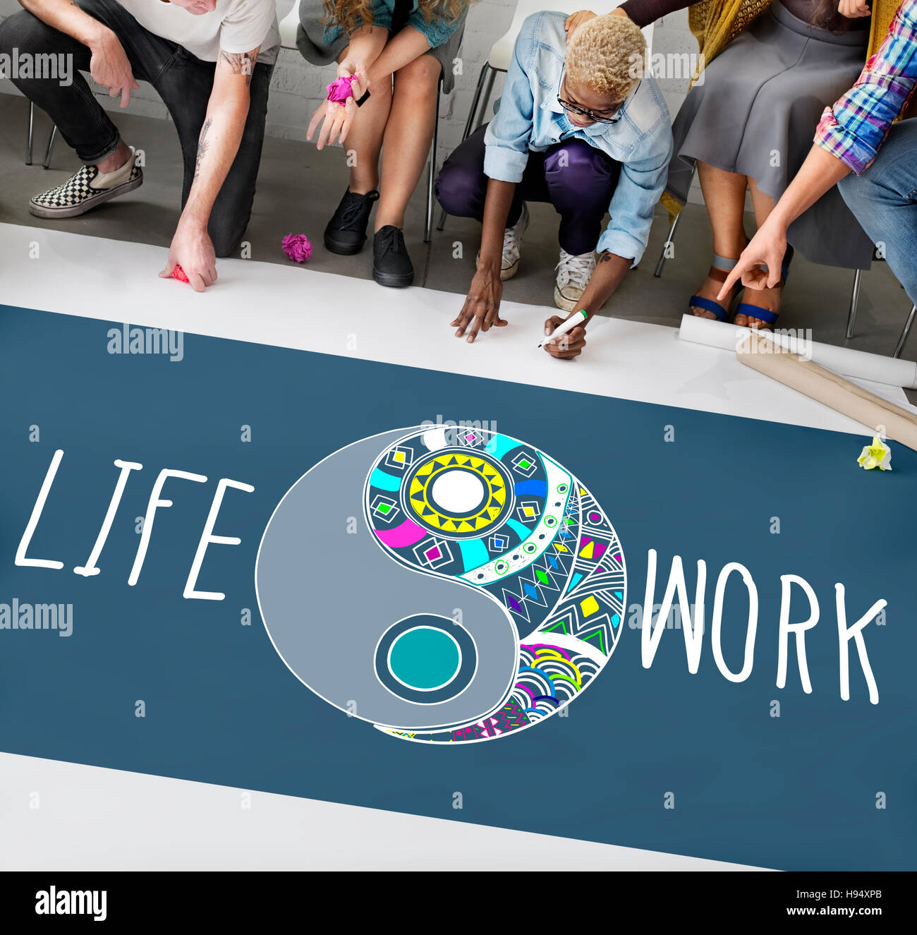 Life Work Balance funktioneller Natur aktiv Style-Konzept Stockfoto