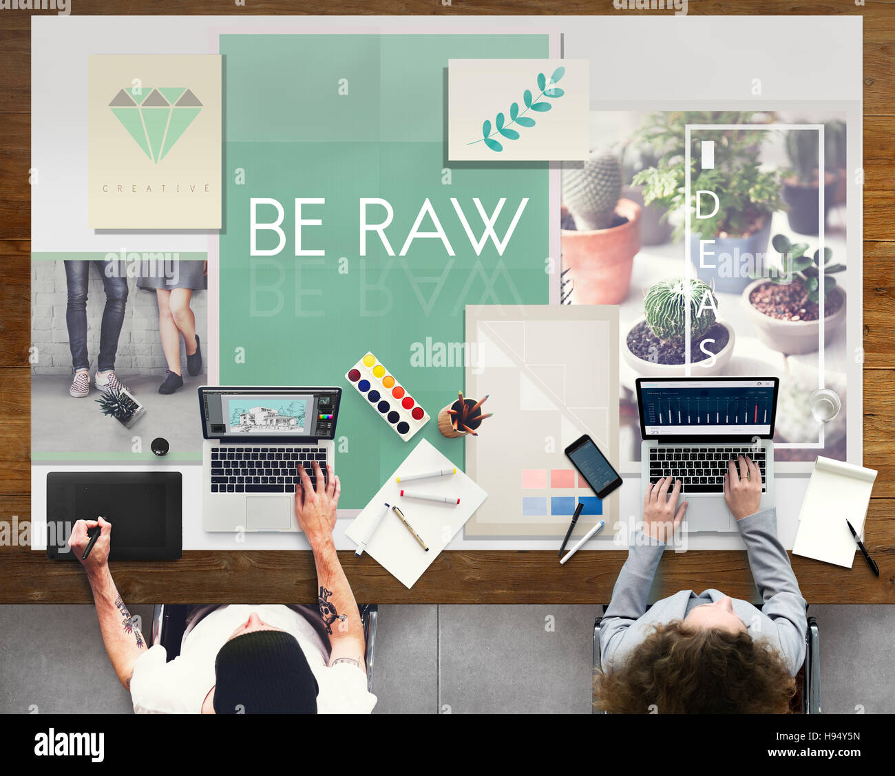 Werden Sie roh kreative Design-Ideen-Konzept Stockfoto