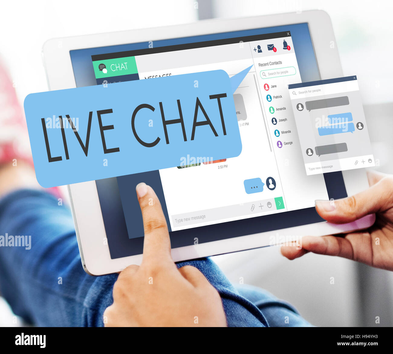 Live Chat chatten Kommunikation Digital Web-Konzept Stockfoto