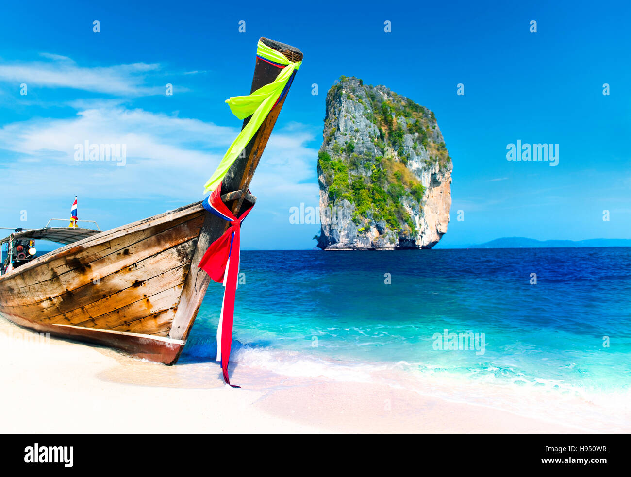 Sommer Longtail Boot Poda Island Krabi Thailand Konzept Stockfoto
