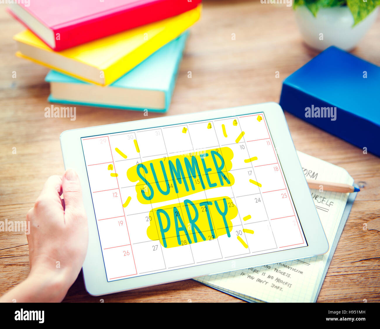 Suumer Party Feier im Sommer Strand Konzept Stockfoto