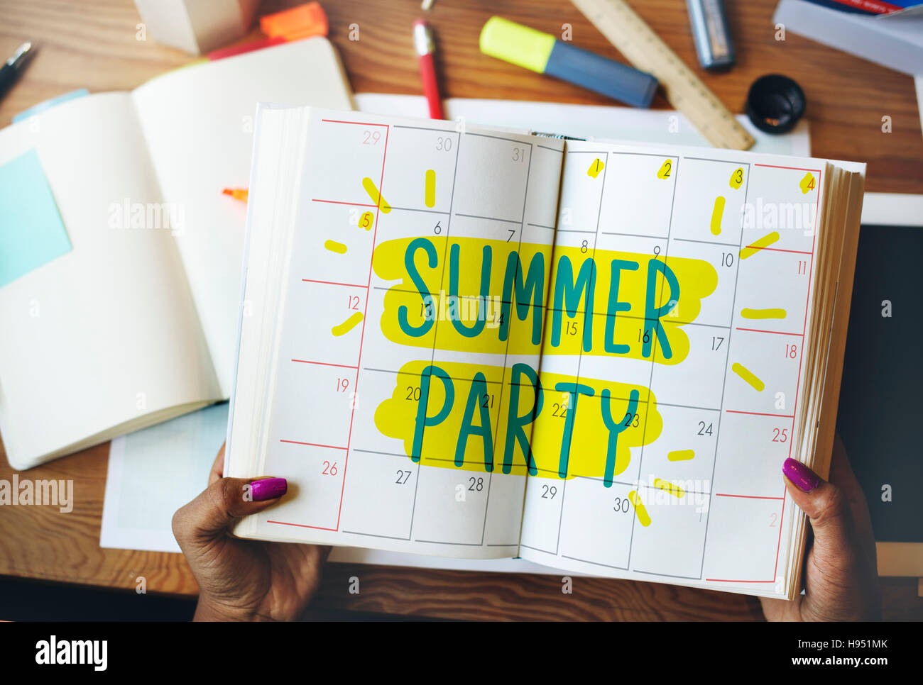 Suumer Party Feier im Sommer Strand Konzept Stockfoto