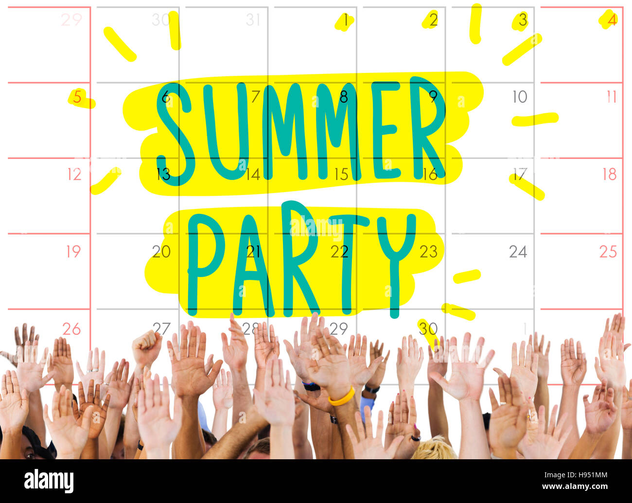 Suumer Party Feier im Sommer Strand Konzept Stockfoto