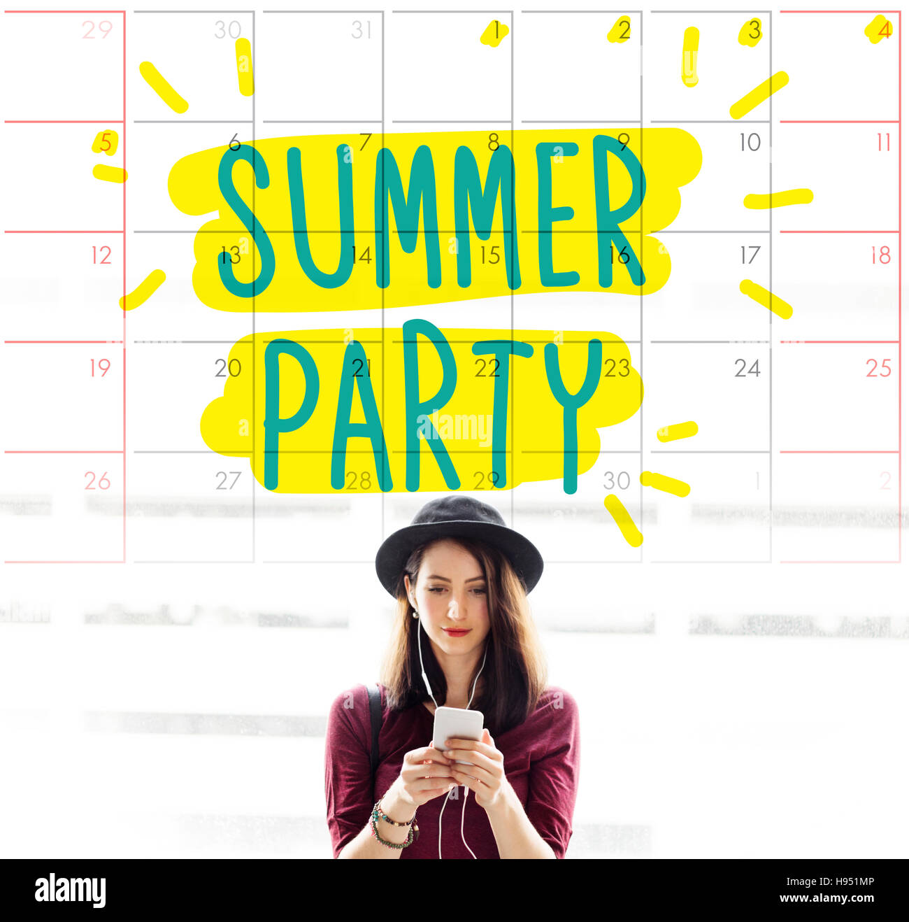 Suumer Party Feier im Sommer Strand Konzept Stockfoto